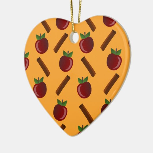 Apple Cinnamon Pattern Keramisch Ornament (Links)