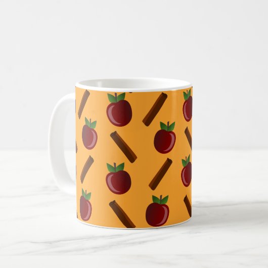 Apple Cinnamon Pattern Koffiemok (Voorkant links)
