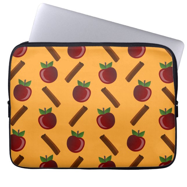 Apple Cinnamon Pattern Laptop Sleeve (Voorkant)