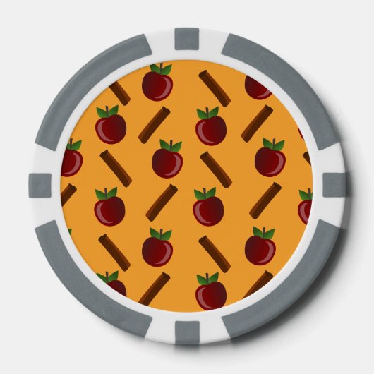 Apple Cinnamon Pattern Poker Chips (Voorkant)