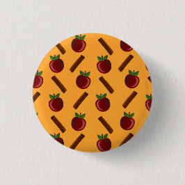 Apple Cinnamon Pattern Ronde Button 3,2 Cm