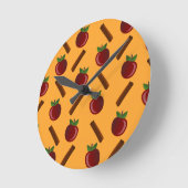 Apple Cinnamon Pattern Ronde Klok (Hoek)