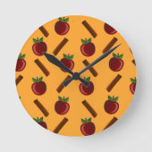 Apple Cinnamon Pattern Ronde Klok (Voorkant)