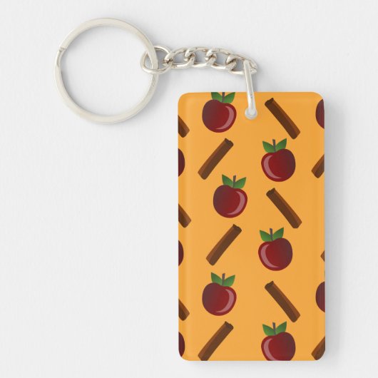 Apple Cinnamon Pattern Sleutelhanger (Voorkant)