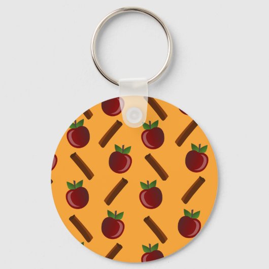 Apple Cinnamon Pattern Sleutelhanger (Voorkant)