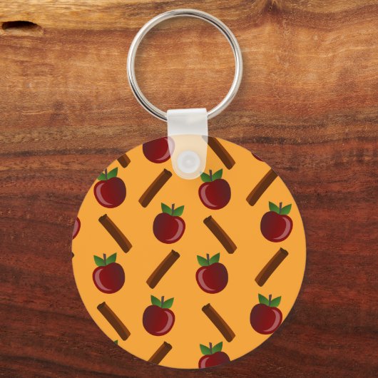 Apple Cinnamon Pattern Sleutelhanger (Voorkant)