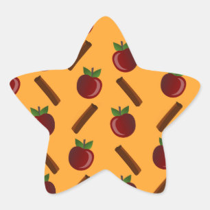 Apple Cinnamon Pattern Ster Sticker