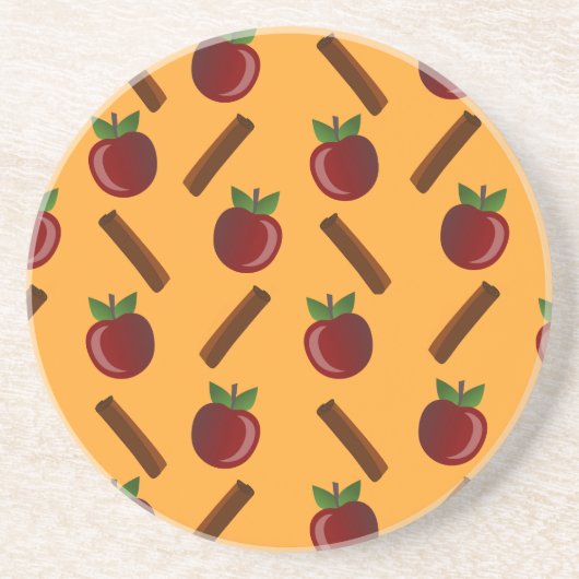 Apple Cinnamon Pattern Zandsteen Onderzetter (Voorkant)