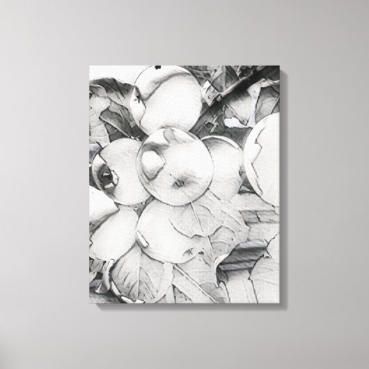 Apple cluster canvas in een uitgespoelde stijl afdruk (Voorkant)