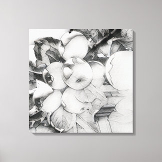 Apple cluster canvas in een uitgespoelde stijl afdruk