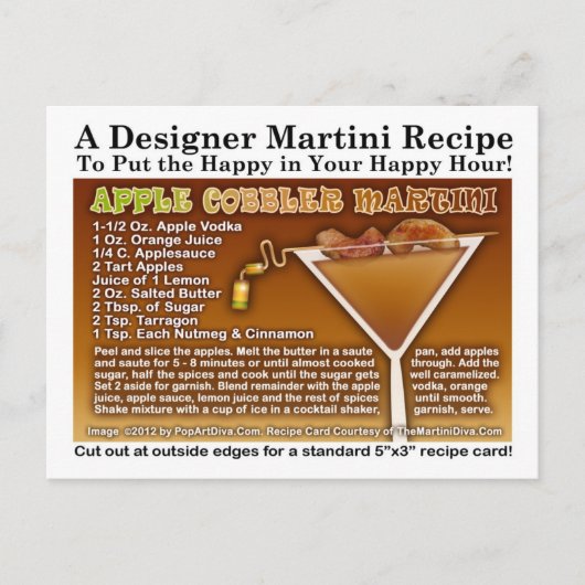 Apple Cobbler Martini Recept Briefkaart (Voorkant)