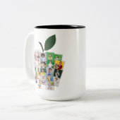 Apple Collage Teacher's Gift 22 Student Foto's Tweekleurige Koffiemok (Voorkant links)