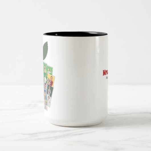 Apple Collage Teacher's Gift 22 Student Foto's Tweekleurige Koffiemok (Center)