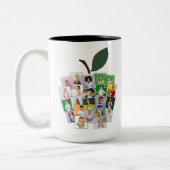 Apple Collage Teacher's Gift 22 Student Foto's Tweekleurige Koffiemok (Links)