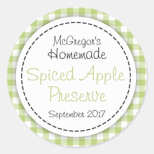 Apple conserveren groene ronde jam potje voedsella sticker (Voorkant)
