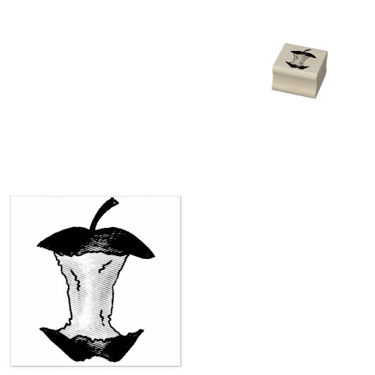 Apple Core Apples Fruit Rubber Stamp Rubberstempel (Gestempeld)