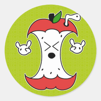 Apple Core Ronde Sticker