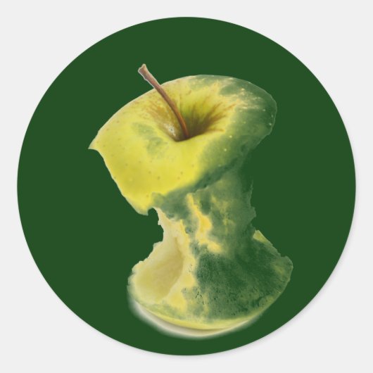 Apple core ronde sticker (Voorkant)