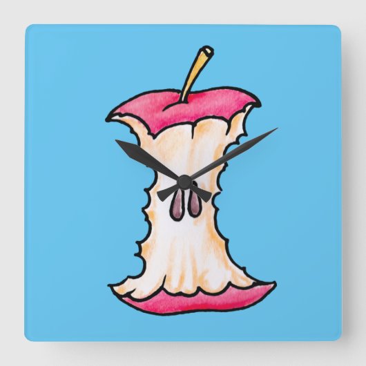 Apple core vierkante klok (Voorkant)