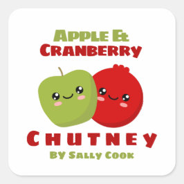 Apple & cranberry chutney vierkante sticker