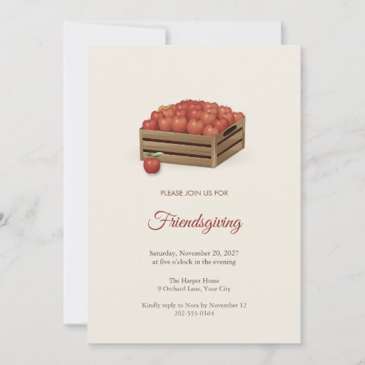 Apple Crate Friendsgiving Uitnodiging (Voorkant)