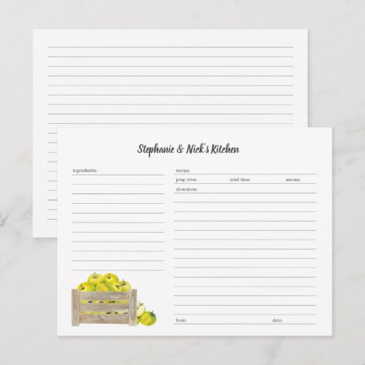Apple Crate Recept Kaart sjabloon (Voorkant / Achterkant)