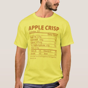 Apple Crisp Costume Funny Thanksgiving Food Nutrit T-shirt