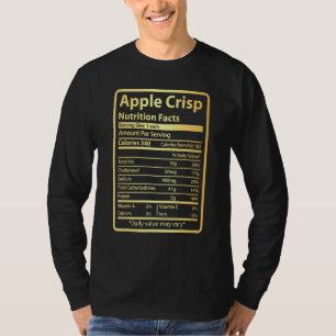 Apple Crisp Nutrition Facts for Thanksgiving Chris T-shirt
