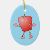 Apple Critter Keramisch Ornament (Achterkant)
