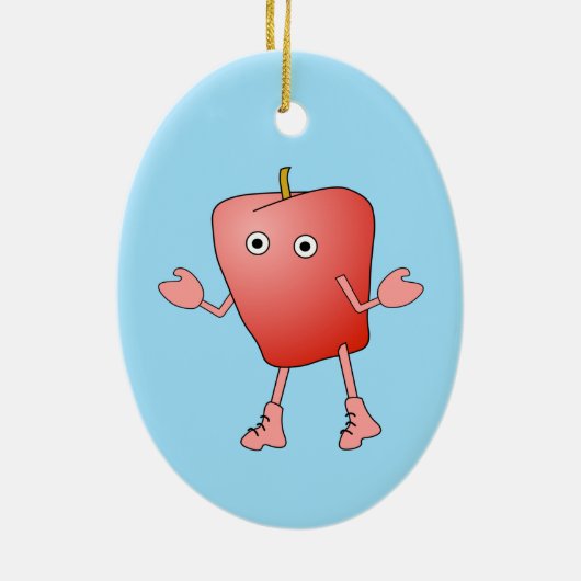 Apple Critter Keramisch Ornament (Achterkant)