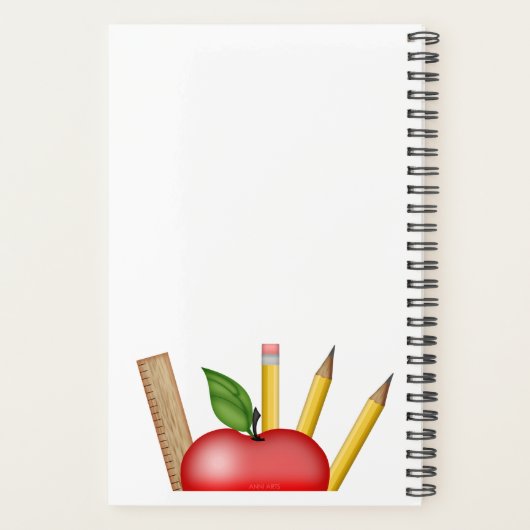 Apple Cupcake Custom Planner van de leraar (Achterkant)