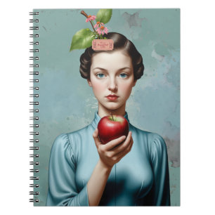 Apple Dame Portret Het Is Een Mooi Leven Notitiebo Notitieboek