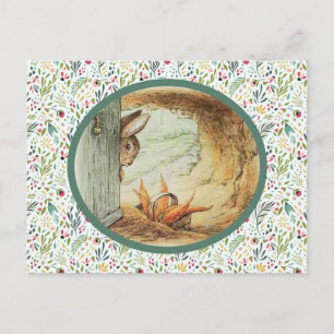 Apple Dappley Rabbit and Basket of Carrots Briefkaart