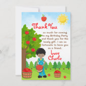 Apple die Dark Skin Boy Birthday Dank je Inv Kaart (Voorkant)