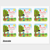 Apple die donkere huidsjongen speelt Birthday Beda Vierkante Sticker (Vel)