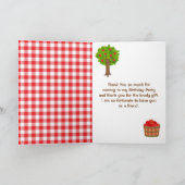 Apple die donkere huidsjongen speelt Birthday Dank Bedankkaart (Binnen)