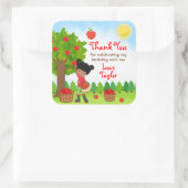 Apple die donkere huidsmeisje koopt Birthday Dank  Vierkante Sticker (Tas)