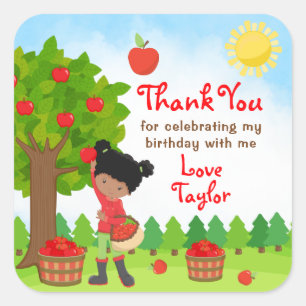 Apple die donkere huidsmeisje koopt Birthday Dank Vierkante Sticker