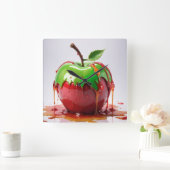 Apple digitale kunst vierkante klok (Huis)