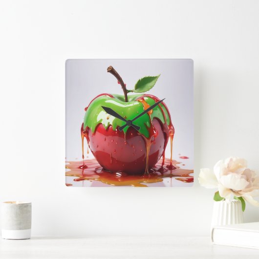 Apple digitale kunst vierkante klok (Huis)