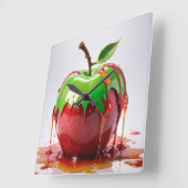 Apple digitale kunst vierkante klok (Hoek)