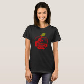 Apple Dinosaur Back To School Roaring Into 4th Gra T-shirt (Voorkant volledig)