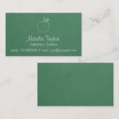 Apple Doodle Green Chalkboard Substituut leraar Visitekaartje (Voorkant / Achterkant)