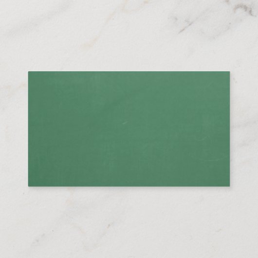 Apple Doodle Green Chalkboard Substituut leraar Visitekaartje (Achterkant)