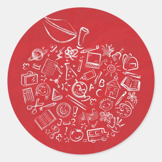 Apple Doodle Sticker voor Leraren (Voorkant)