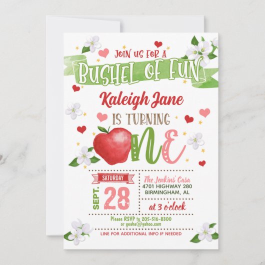 Apple Eerste Verjaardagsuitnodiging - Bos Fun Kaart (Voorkant)