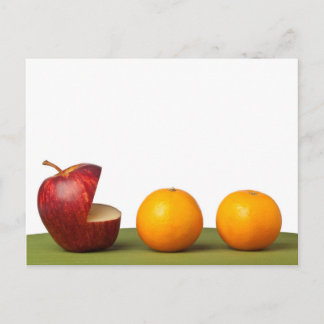 Apple eet sinaasappel briefkaart