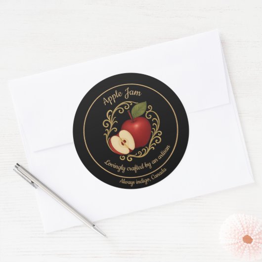 Apple Ember – Ambachtelijk jamlabel Ronde Sticker (Envelop)