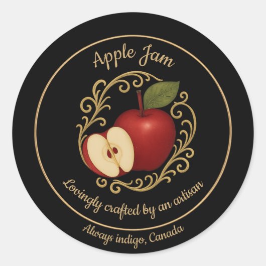 Apple Ember – Ambachtelijk jamlabel Ronde Sticker (Voorkant)