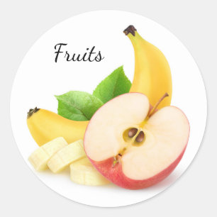 Apple en banaan ronde sticker